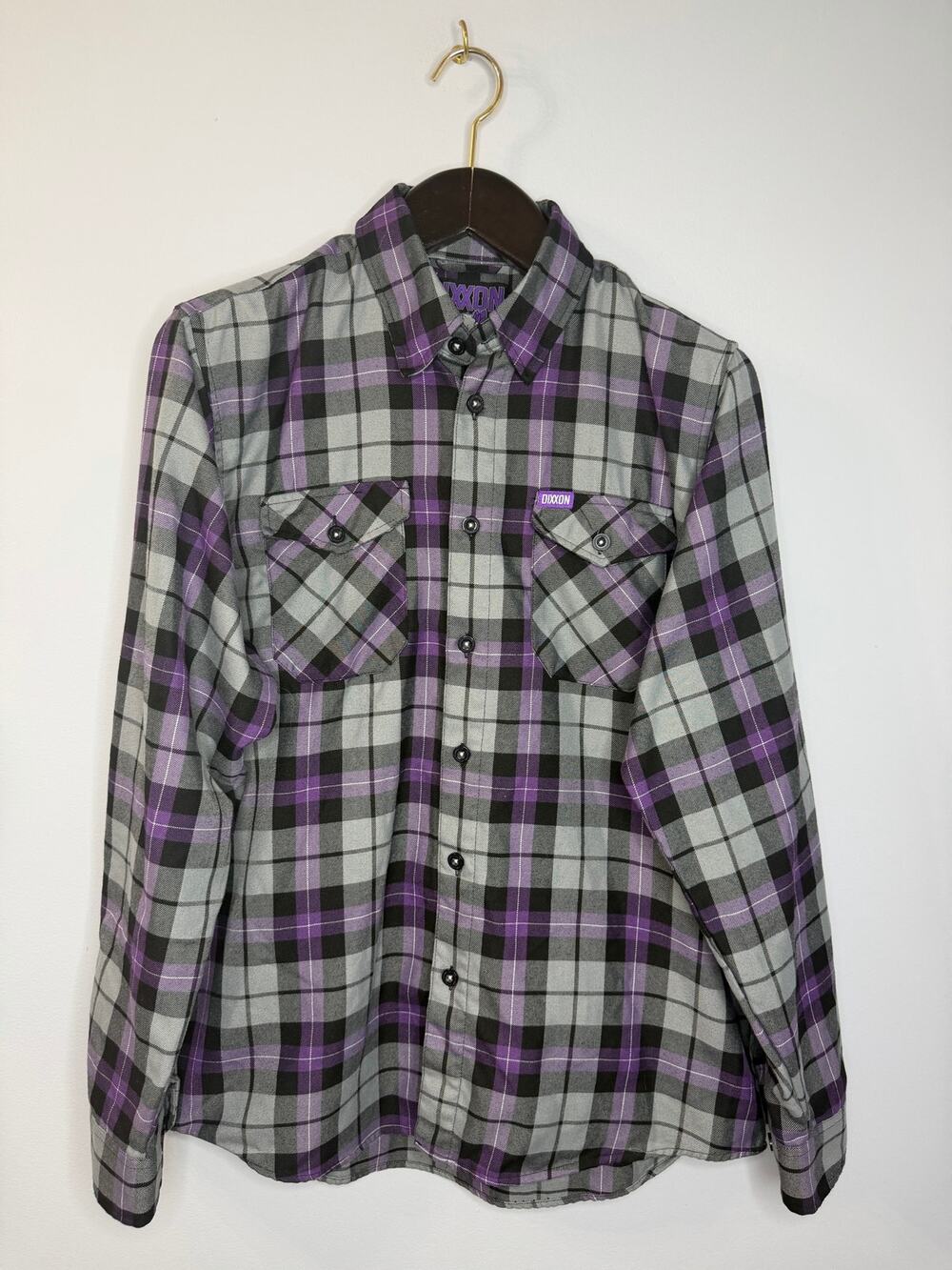 Dixxon Men"s Amethyst Purple Plaid Flannel Shirt Long Sleeve Sz XL